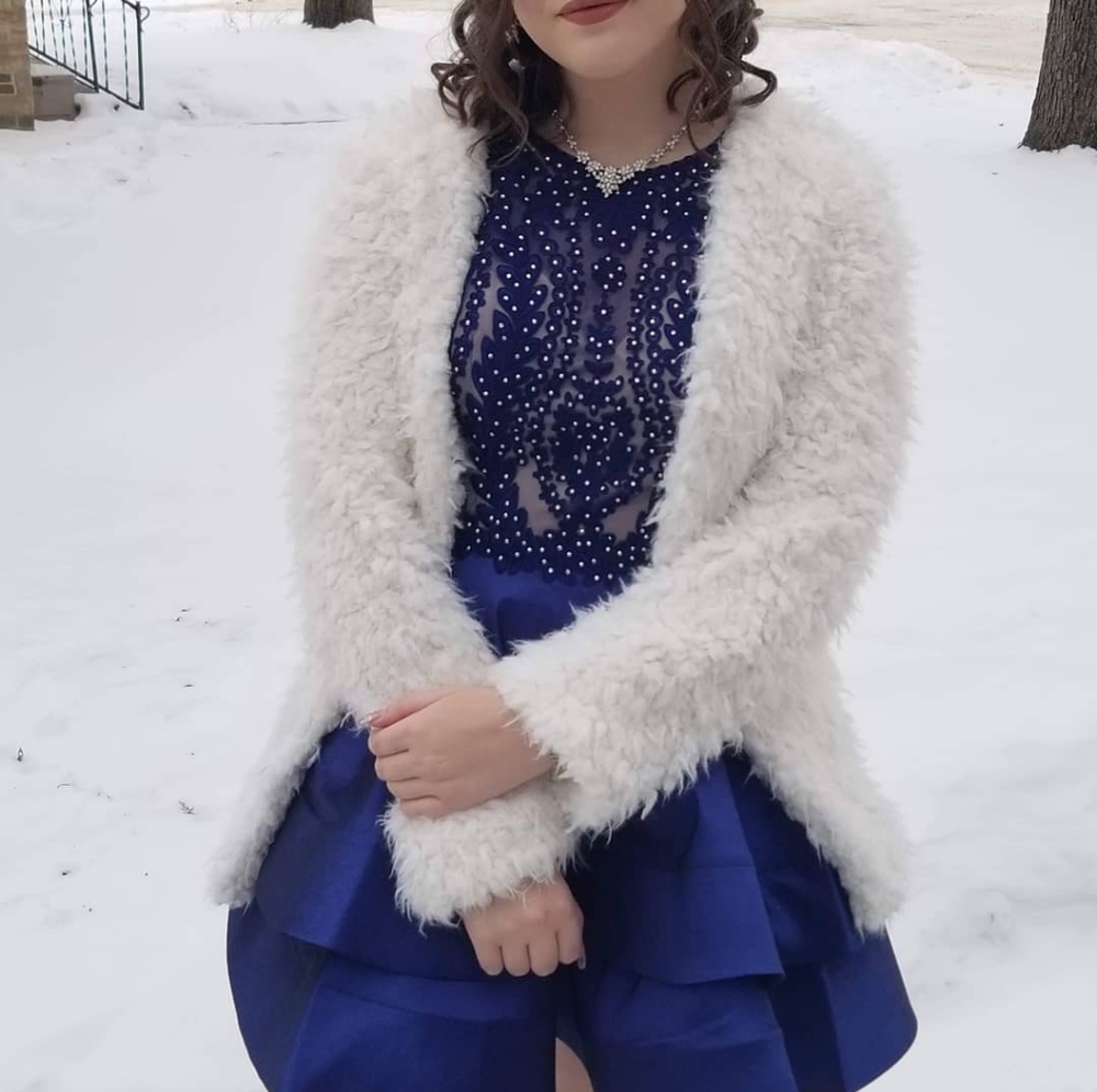 size 5 (fits like 7/8) blue formal dress